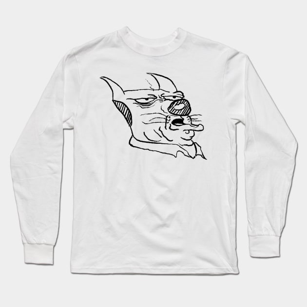 Cat Salt Face Long Sleeve T-Shirt by Kinpraw
